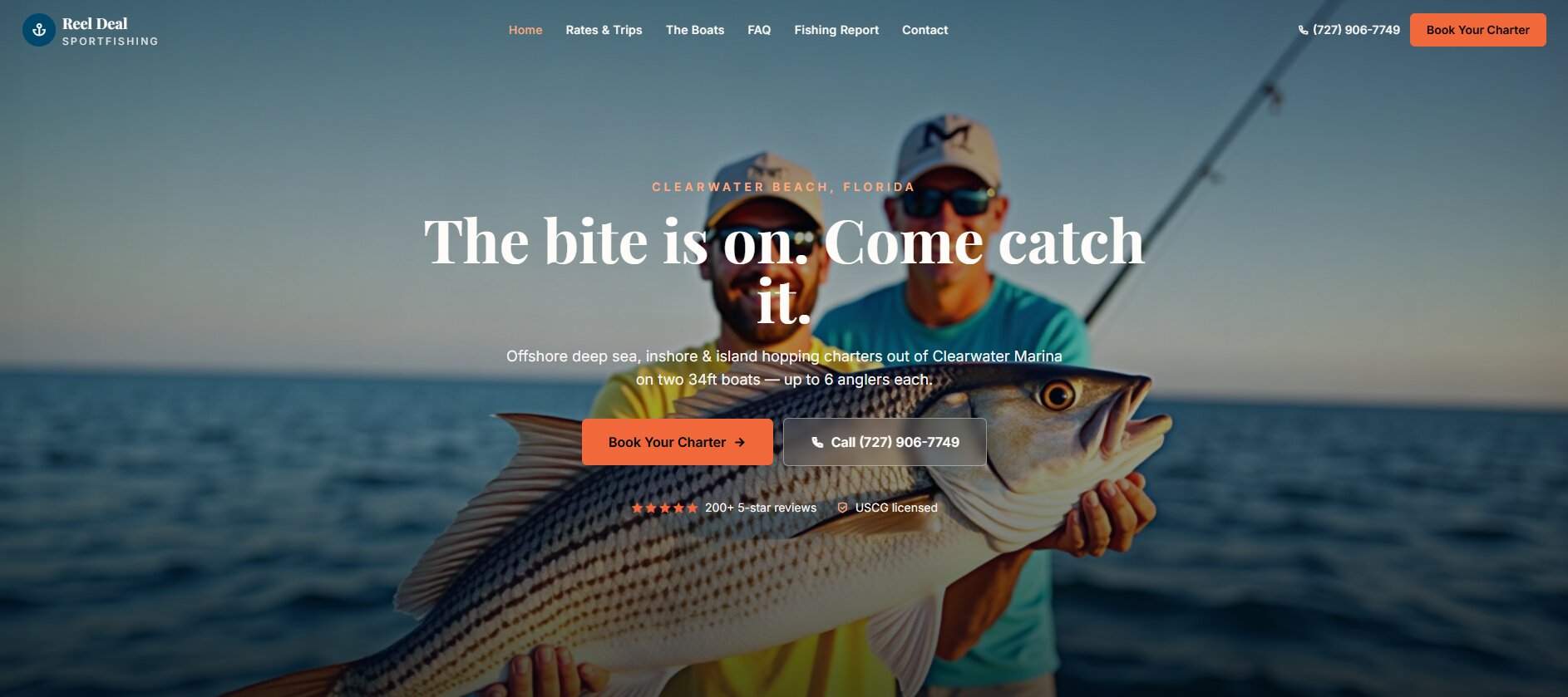 Homepage of a med spa website